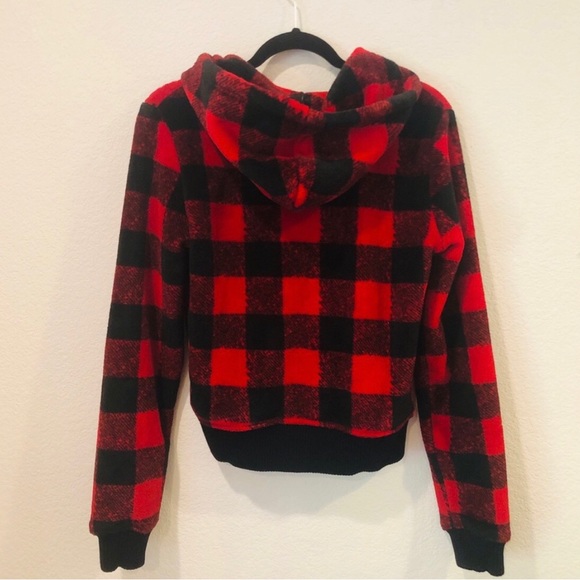 Red Plaid Teddy Jacket - Picture 2 of 4